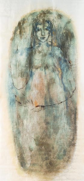 Servae-ICONE-liquide-#4-2018-pigment-and-mixed-media-on-chinese-rice-paper-cm 20x100 cad-barbara-duran